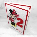 Kartka na urodziny z Myszką Minnie UDP 007 - Kartka na urodziny z Myszką Minnie dla dziewczynki czerwona (3)