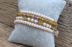 Bransoletka Na Sznurku Nude i Złote Koraliki 25.16