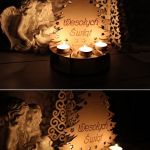 CHOINKA świecznik LAMPION ozdoba DREWNIANY - 
