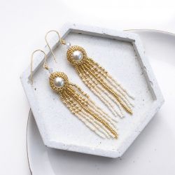 Ręcznie szyte kolczyki Solange