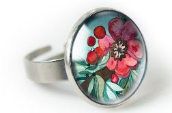 Wild rose pierścionek z ilustracją