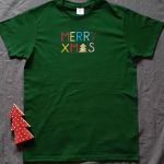 Koszulka ręcznie malowana Merry Xmas unisex - T-shirt unisex