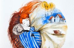 "Magiczna kołderka" akwarela artystki Adriany Laube