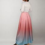 Spódnica maxi ombre z ozdobnymi kontrafałdami. - 