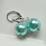 Błękitne lub szare perły Majorka i srebro, kolczyki z perłami - 