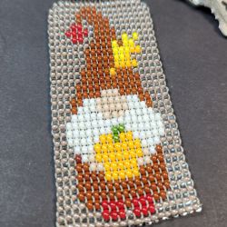 Skrzat Krasnal jesienny z dynią - Brelok zawieszka do kluczy torebki