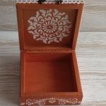 Pudełko z sową - Ręcznie zdobiona szkatułka