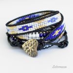 Bransoleta Boho Blue and Gold - 