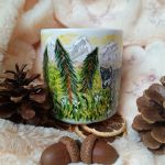 Wilcza natura ręcznie malowany kubek 270 ml. - Ręcznie malowane