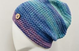 Czapka przejściowa cienka beanie smerf bawełna 39