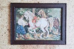 Obraz haftowany konie
