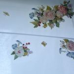 Batystowa roleta - zdobiona decoupage szyta na miarę - 