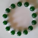 Bransoletka "Zielona głębia"z perskiego jadelitu i kryształków - Subtelna bransoletki