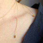 Relva złoty naszyjnik z perłą - Złoty sznureczek