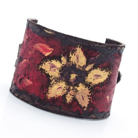 Zamszowa bransoletka Flower