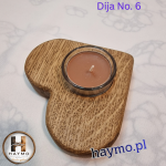 Świecznik drewniany dębowe serce romantyczne Dija No. 6 - 