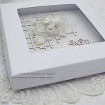 Delikatna ślubna biel - komplet z pudełkiem - Delikatna ślubna biel- kartka z pudełkiem