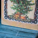 Obrazek - Choinka - Boże Narodzenie - Wykonane metodą decoupage, wielokrotnie pokryte lakierem akrylowym, bezwonnym, nietoksycznym.  Obrazek może mieć na tyle ma białą karteczkę, a na którą możesz nanieść życzenia.