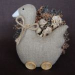 Lniana gąska na drewnianych "wrotkach" - 