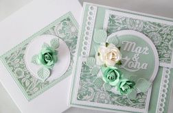 Kartka MĄŻ & ŻONA miętowo-biała