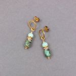 Kolczyki z zielonych jaspisów. - Kolczyki z zielonych jaspisów.