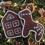 Zestaw szydełkowych pierniczków na choinkę - 