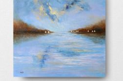 Białe łodzie-obraz akrylowy 60x60 cm