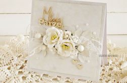 Kartka ślubna w bieli, w pudełku, 587