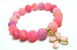 Bransoletka AGATY Z KWIATKIEM