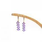 KOLCZYKI GEOMETRA BLOSSOM RĘCZNIE SZYTE, SREBRO POZŁACANE 24K ZŁOTEM. - 