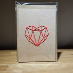 Kartka okolicznościowa - haftowana - serce - Kartka okolicznościowa - handmade - ręcznie robiona haftowana - serce