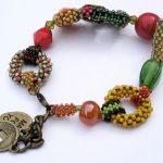 boho łańcuchowiec red-orange-green - 