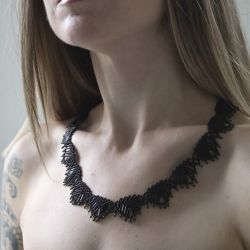 Naszyjnik 'Czarna zorza' szklane koraliki