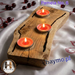 Świecznik dąb żywica sęk masywny Pamela No. 6