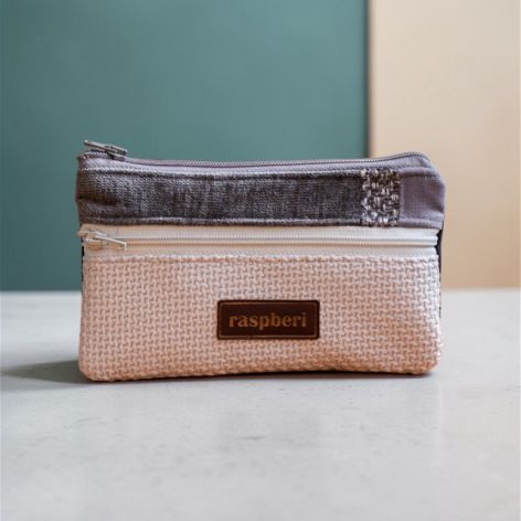 Szaro-czarny portfelik damski