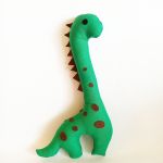 Dinozaur szyty ręcznie, zabawka z bawełny  - 
