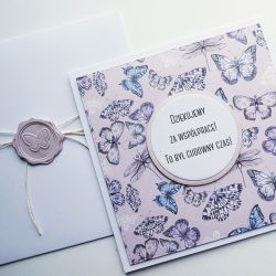Kartka podziękowanie za współpracę ręcznie robiona zmiana pracy