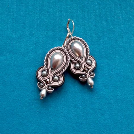 Kolczyki Perła Szara