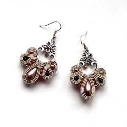 Kolczyki Cynamon & Beż