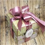 Ślubny box-zieleń,szarość i pudrowy róż - ślubne pudełeczko
