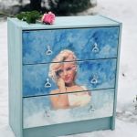 Komoda ręcznie malowana, Marilyn Monroe, ciekawe uchwyty, prezent - 