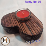Świecznik drewniany świerk Shou Sugi Ban mahoń, Romy No. 16 - 
