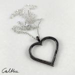 Serce - srebrny wisiorek duży (2201-02) - Srebrny łańcuszek