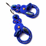 Cobalt Leaves kolczyki sutasz - 