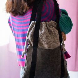 Pleciona torba na ramię z kominem