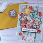 Kolorowa kartka urodzinowa dla chłopca, personalizacja - Tył koperty z ozdobną garfiką