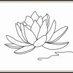 Kwiat lotosu - grafika autorska, rysunek jedna linia - Wysoka jakość wydruku
