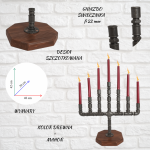 Świecznik Loftowy 7-punktowy F007_1-W2 Loft - Świecznik Loftowy F007_1-W2 Dekoracja Stołu i wnętrza Loft