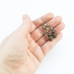 Kolczyki orientalne z hematytem, antyczny brąz - Kolczyki orientalne z hematytem, antyczny brąz