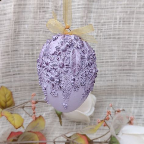 Lawendowa Pisanka Artystyczna Kwiatowy Ogród